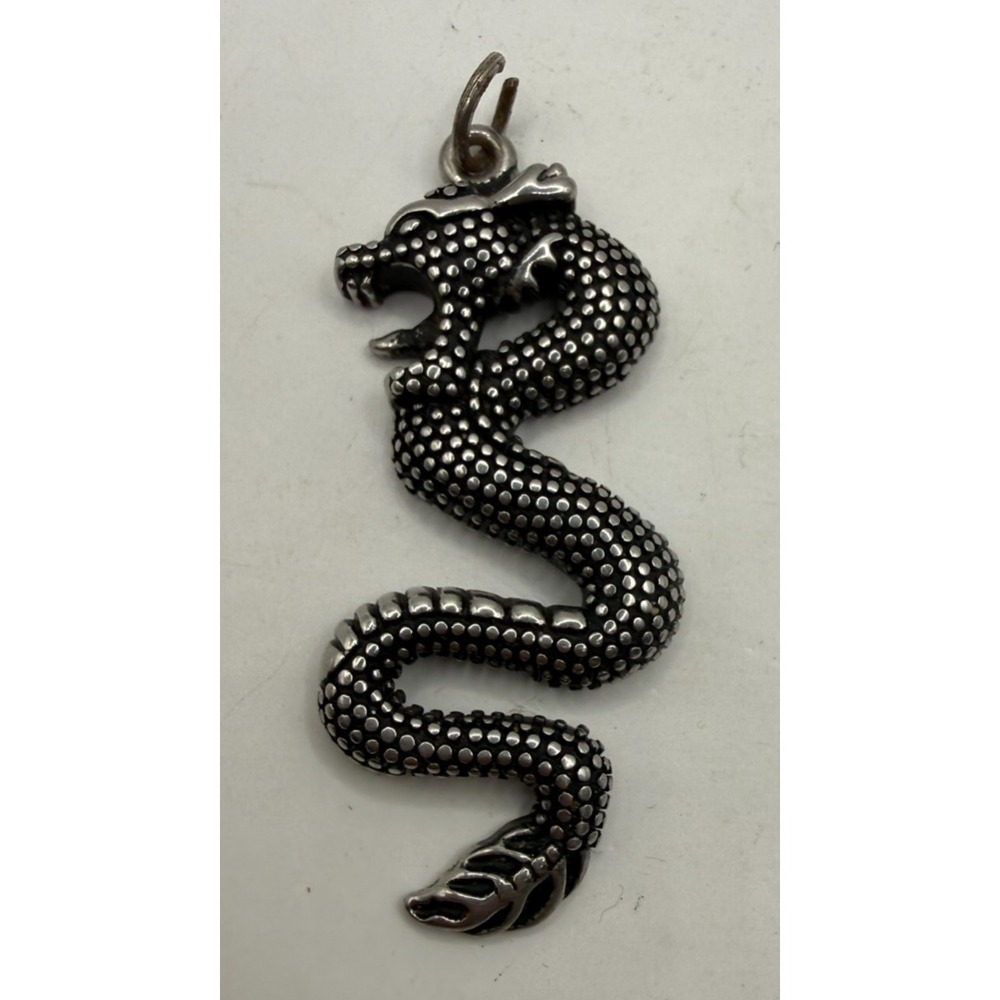 Controse Stainless Steel Wyrm Dragon Pendant Gothic Fantasy Reptile Charm